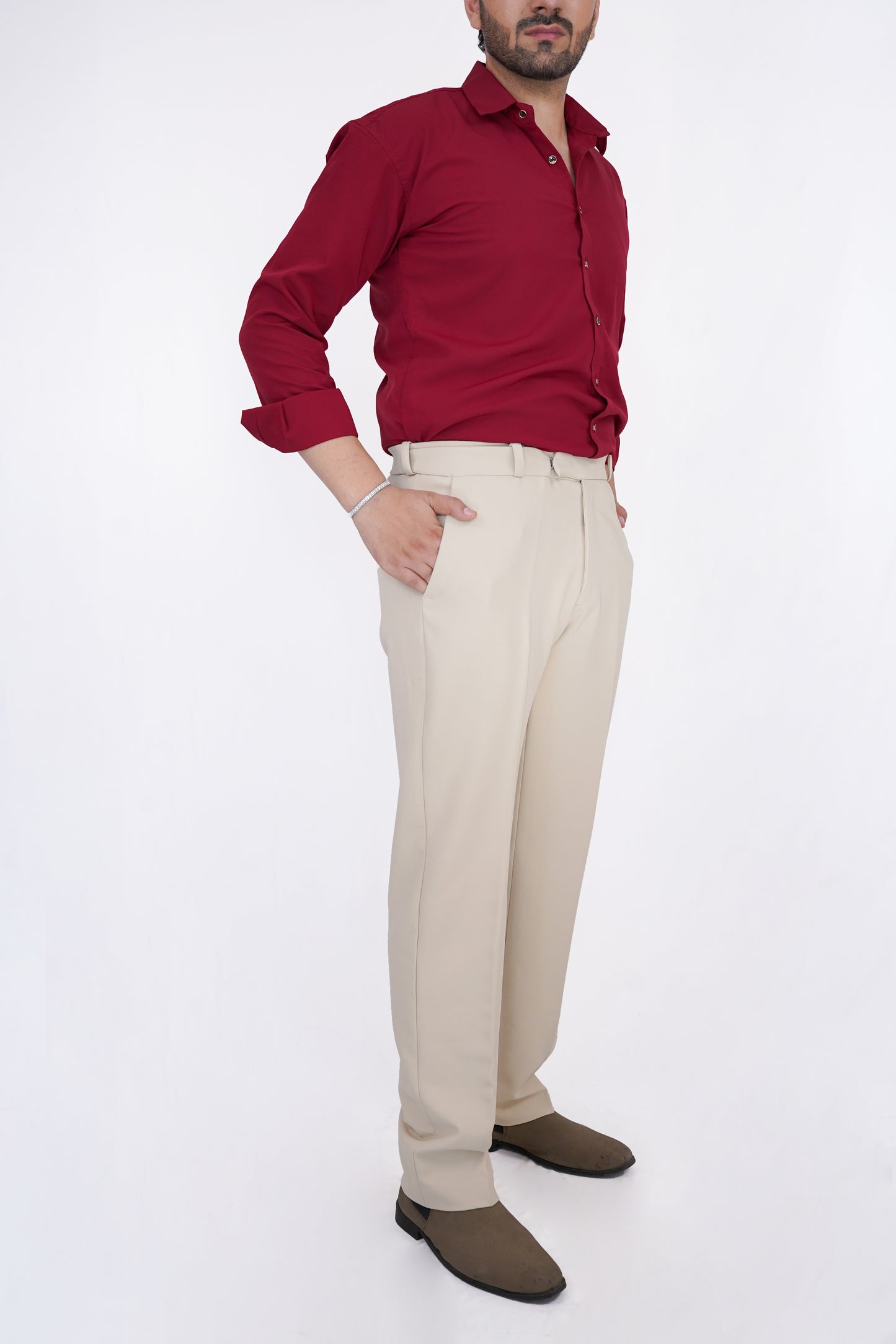 Ivory Beige Trousers