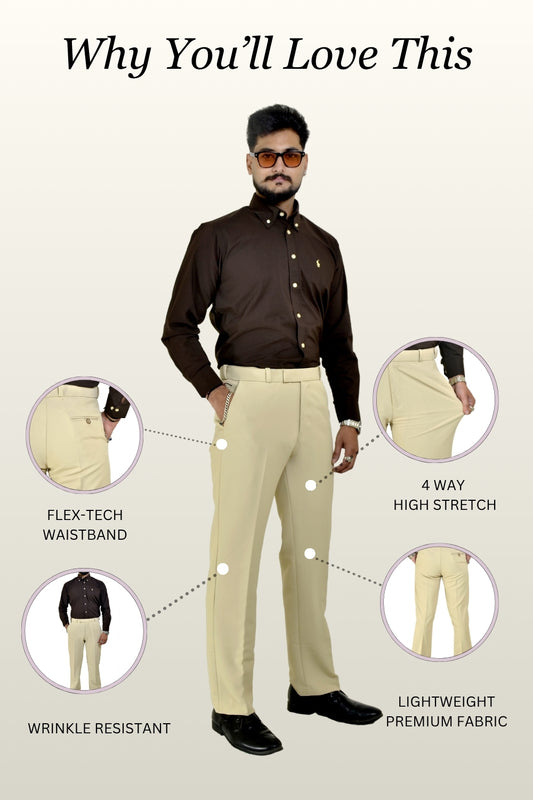 Ivory Beige Trousers