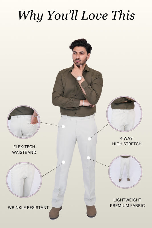 Sage Cream Trousers