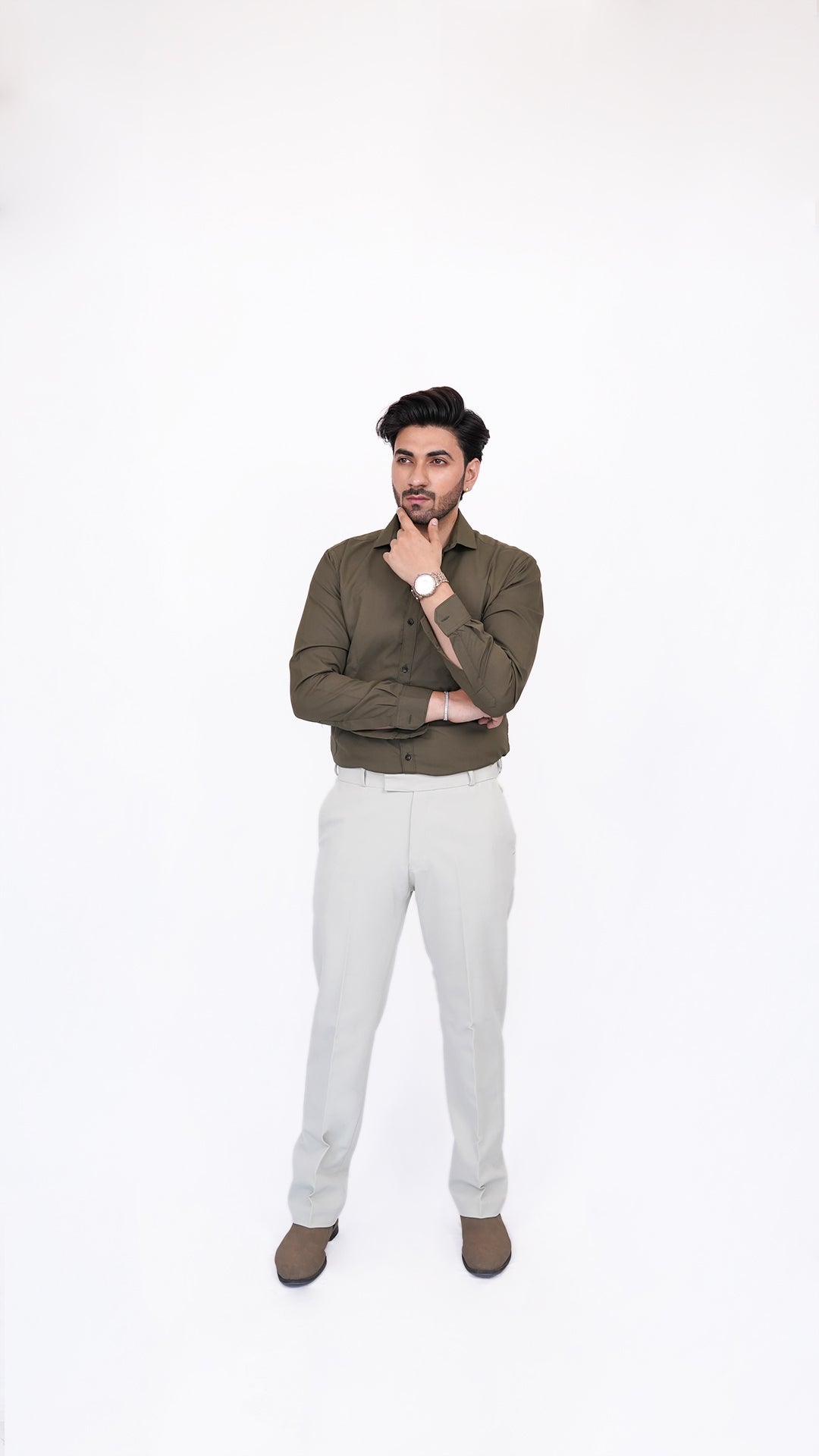 Sage Cream Trousers