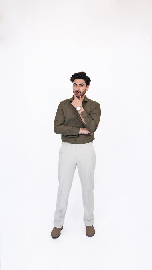 Sage Cream Trousers