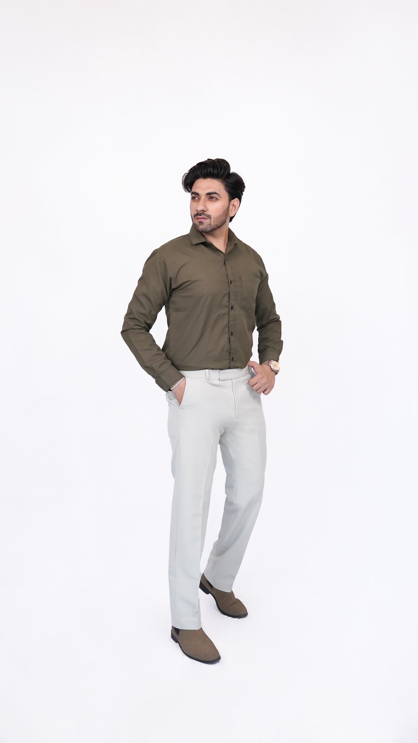 Sage Cream Trousers