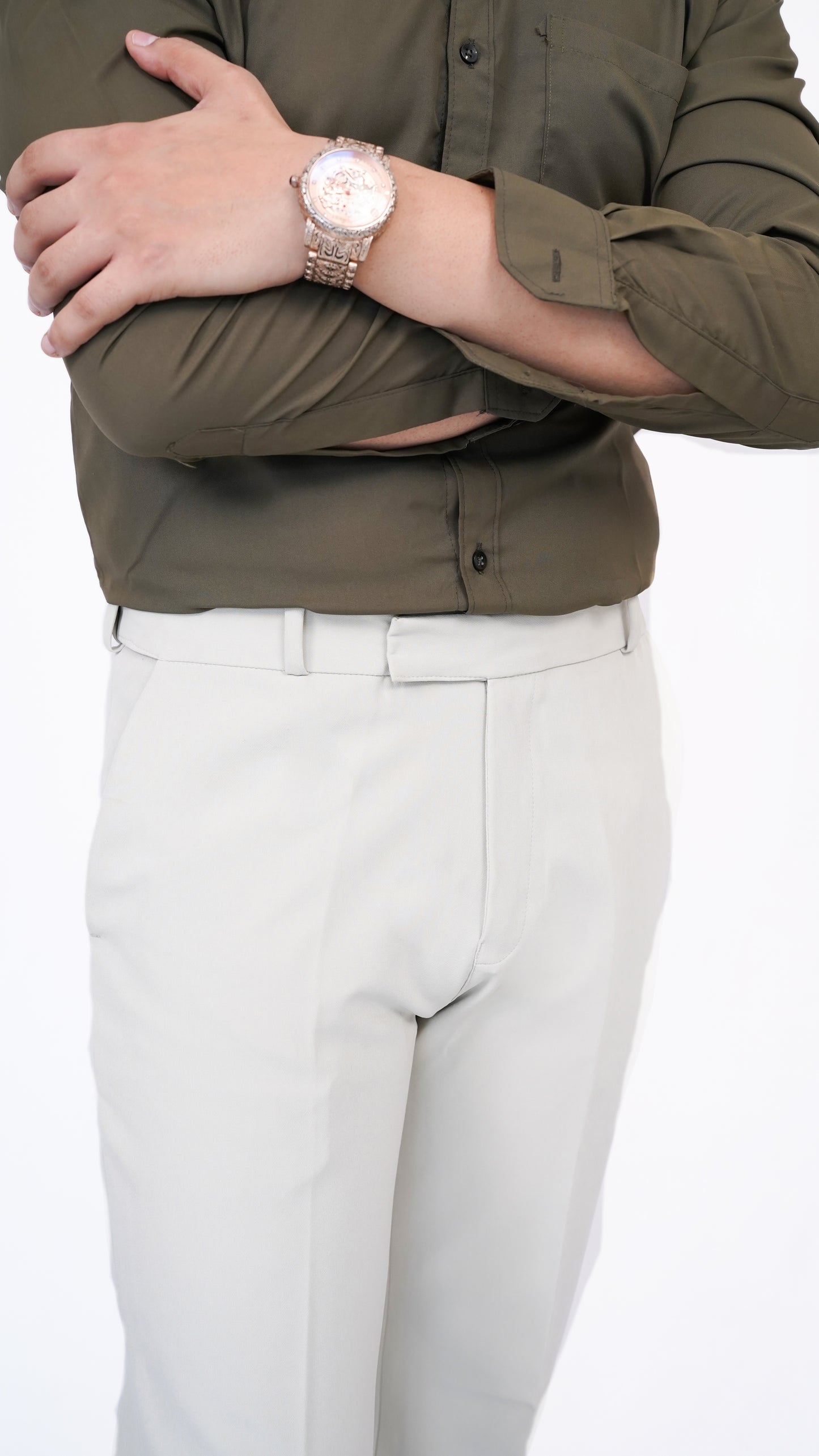 Sage Cream Trousers