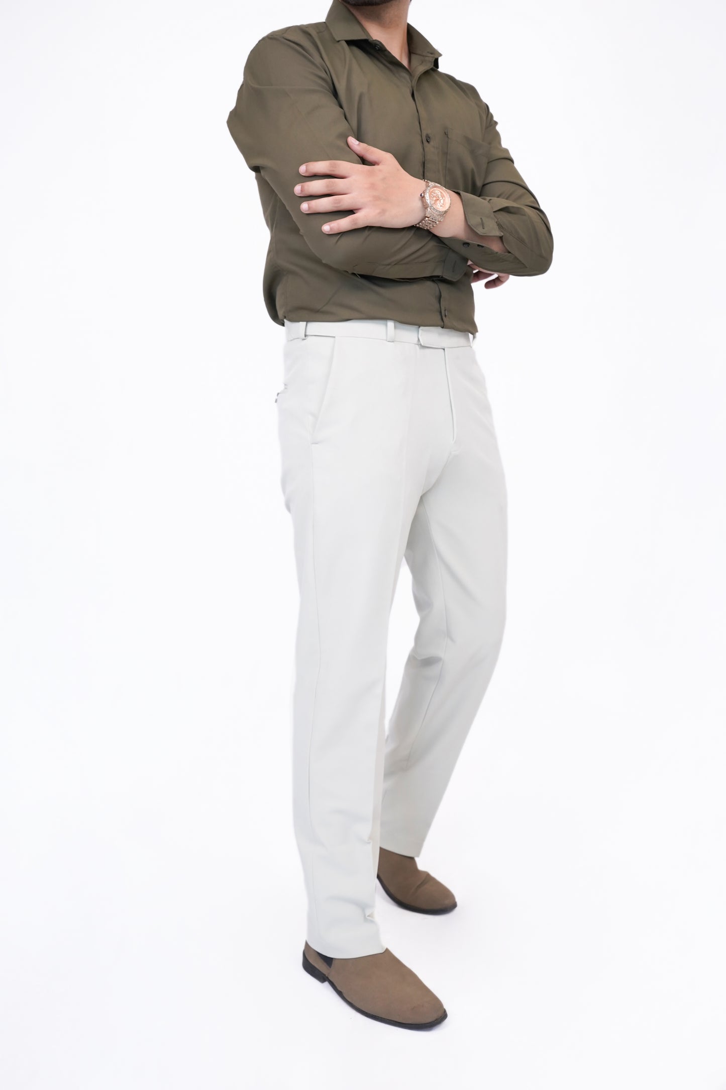 Sage Cream Trousers
