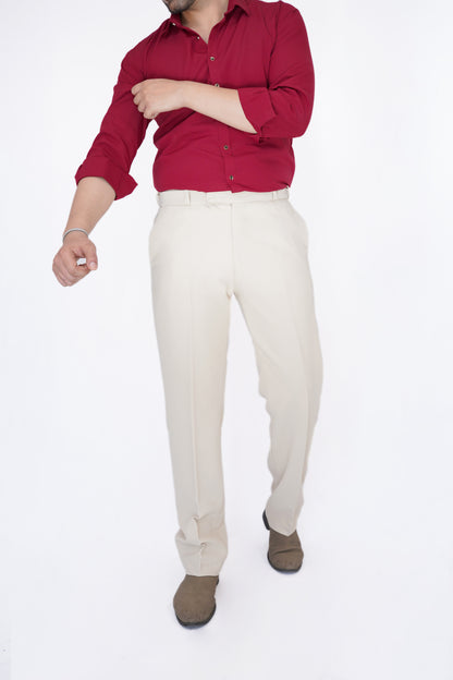 Ivory Beige Trousers
