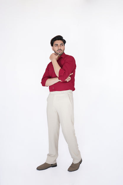 Ivory Beige Trousers